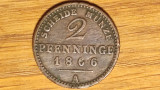 Germania state - Prusia Prussia - 2 Pfenninge 1866 A - Wilhelm I - superba !