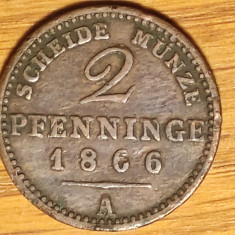 Germania state - Prusia Prussia - 2 Pfenninge 1866 A - Wilhelm I - superba !