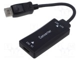 Adaptor GEMBIRD DisplayPort la HDMI 150mm negru 4K UHD
