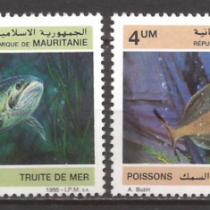 MAURITANIA 1986 FAUNA MARINA ( serie dantelata ) MNH