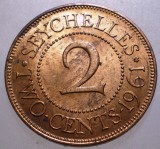 B.494 SEYCHELLES COLONIE BRITANICA ELIZABETH II 2 CENTS 1961 XF