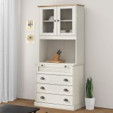 vidaXL Dulap &icirc;nalt VIGO, alb, 80x40x176 cm, lemn masiv de pin