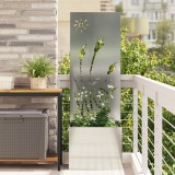 vidaXL Ghiveci de Grădină cu Panou Decorativ Argintiu 50 x 140 cm
