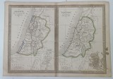 HARTA ' PALESTINE SELON LE PARTAGE DES DOUZE TRIBUS ' si ' PALESTINE SOUS LES ROMAINS ' , par C.V. MONIN , 1839