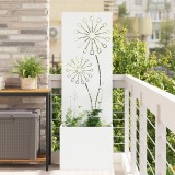 vidaXL Ghiveci de Grădină cu Panou Decorativ Alb 50 x 140 cm