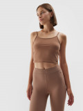 Crop-top slim unicolor pentru femei - maro, 4F Sportswear