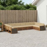 Cumpara ieftin Set de canapele de exterior 10 buc. 10-Locuri Natural si Bej