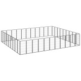 Cumpara ieftin Tarc caini 40 panouri negru 50x100 cm otel vopsit electrostatic