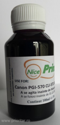 Cerneala NEAGRA pentru cartuse CANON PGI-570 CLI-571 BLACK PGI570 CLI571 foto