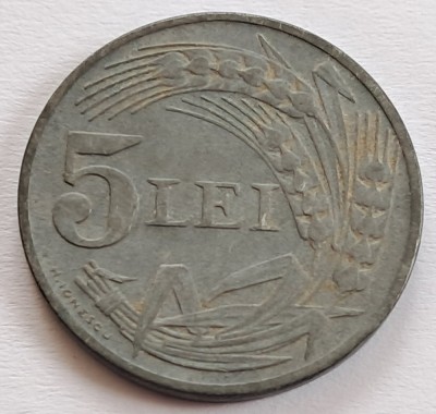 Romania, 5 Lei 1942 Zinc foto