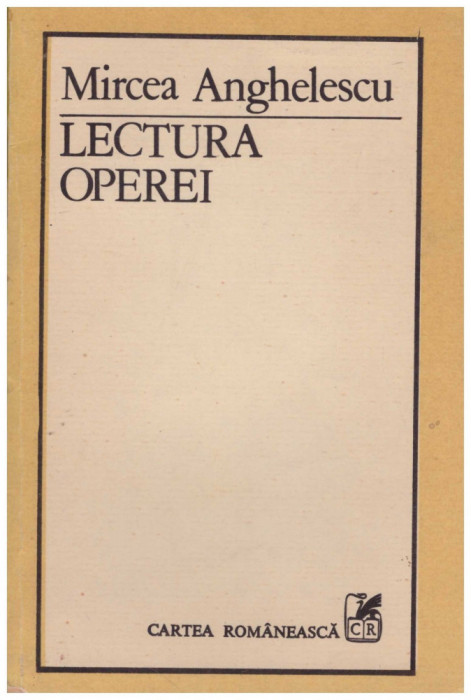 Mircea Anghelescu - Lectura operei - 129175