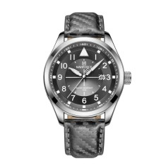 Ceas barbatesc de mana Naviforce Elegant Auto Data Sport Fashion Casual Piele naturala Gri