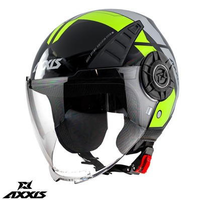 Casca pentru scuter - motocicleta Axxis model Metro Cool B3 galben fluor mat (open face) &amp;ndash; tip viziera: MT-V-26B M (57/58cm) foto
