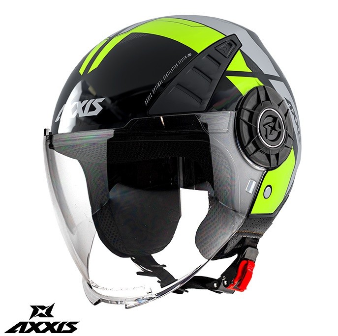 Casca pentru scuter - motocicleta Axxis model Metro Cool B3 galben fluor mat (open face) &ndash; tip viziera: MT-V-26B M (57/58cm)