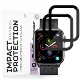 Folie Apple Watch 4 44mm Asteroid GSM Nano Flex, negru (Pachet 2 buc.)