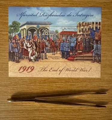 1919 Sfarsitul Razboiului de Intregire, colita dantelata 2019, LP 2246 foto