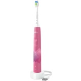 Periuta de dinti Philips Sonicare 4100 Series HX3689/41, 31000 miscari/minut, 2 intensitati, BrushSync, Senzor presiune, Roz paradis