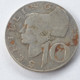 Austria 10 schilling 1958 argint, Europa