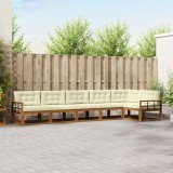 vidaXL Set de canapele de exterior cu pernă 6 pcs Natural și Crem 3367658