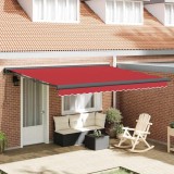 VidaXL Cortina Retractabilă Roșu 400 &times; 300 cm Material textil, Metal 3330700