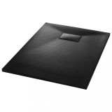 Cumpara ieftin Cadita de dus, negru, 100 x 70 cm, SMC