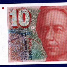 (2) BANCNOTA ELVETIA - 10 FRANCS ND (1979-1992), A 6-A EDITIE, STARE FOARTE BUNA