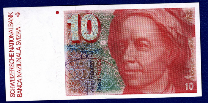 (2) BANCNOTA ELVETIA - 10 FRANCS ND (1979-1992), A 6-A EDITIE, STARE FOARTE BUNA