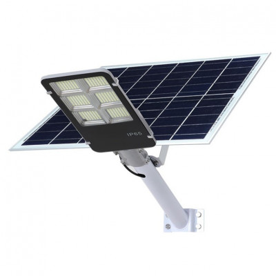 Lampa solara stradala Flippy, IP65, senzor de lumina, 417 LED-uri SMD, 24000 lm, 300W, autonomie 12-16 ore, telecomanda, montare prin fixare, pentru s foto