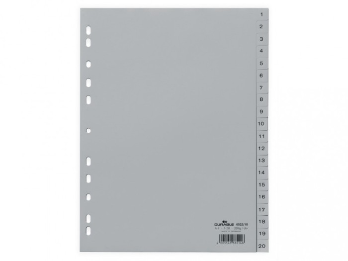 Index plastic A4 1-20 Durable
