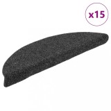 VidaXL Covorașe autoadezive scări 15 buc. antracit 65x21x4cm perforate