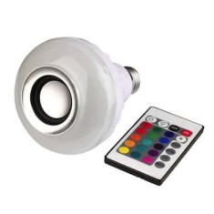 Bec muzical, LED, bluetooth, telecomanda, RGB, 3W putere muzicala, 7W foto