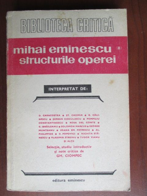 Mihai eminescu- structurile operei | Okazii.ro