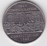 Canada 1867 confederation 1982 constitution 1 dollar, America de Nord, Nichel