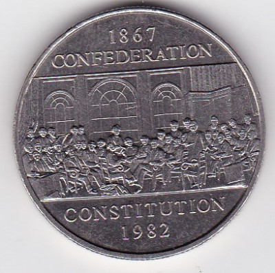 Canada 1867 confederation 1982 constitution 1 dollar foto