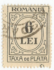 Romania, LP IV.14d/1926, Taxa de plata, tip. negru, h. alba, eroare 2, oblit. foto