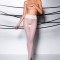 Ciorapi Crotchless cu Dantela, 30 Den, Alb, L/XL