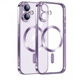 Huse silicon cu incarcare wireless compatibila cu Iphone 16 Mov, Albastru, Carcasa