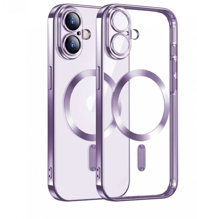 Huse silicon cu incarcare wireless compatibila cu Iphone 16 Mov
