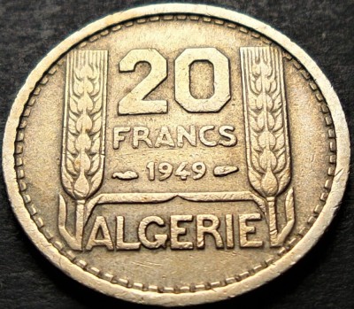 Moneda exotica 20 FRANCI - ALGERIA, anul 1949 * cod 1207 - COLONIE FRANCEZA foto