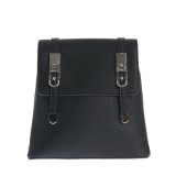 Rucsac modern negru cu inchidere dubla si design minimalist