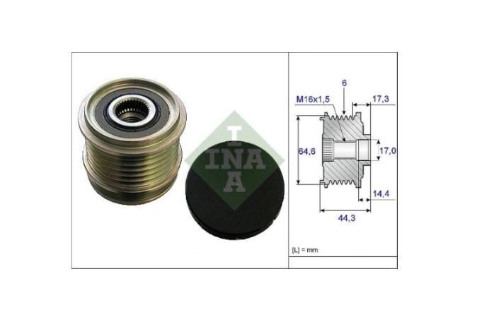 Fulie Alternator Ina, Audi A4, 202008, A4 Cabriolet, 01.2009, A6, 202018, A7 202018 Motor 3.2 Fsi, 3.2 Fsi Quattro, 2.4, 2.4 Quattro, 2.8 Fsi, 2.8