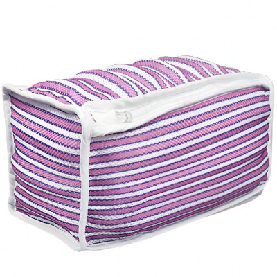 Sac pentru spalat incaltamintea, 3 straturi de protectie, realizat din poliester, dimensiuni 33 x 19 x 19 cm, Dungi Violet foto