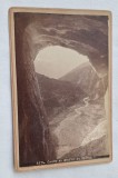 CVD - Poza veche anii 1900 - fotografie pe carton, grota din Rhone - fotografie realizata de atelierele A. Gabler - Elvetia
