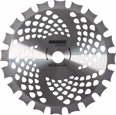 Lama dubla pentru motocoasa, 40 T, 255 x 25.4 mm, Raider Garden Tools 110343 foto
