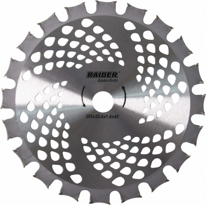 Lama dubla pentru motocoasa, 40 T, 255 x 25.4 mm, Raider Garden Tools 110343
