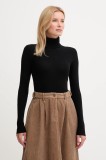Joop! pulover de l&acirc;nă culoarea negru, cu guler, 30049422