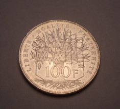 Franta 100 Franci Francs 1983 UNC Argint Piesa de Colectie foto