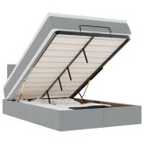 Cumpara ieftin Pat otoman cu saltea tesatura gri deschis 120x190 cm