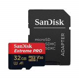 Card MicroSD 32GB + Adaptor (Clasa 10) SanDisk Extreme Pro, 32 GB
