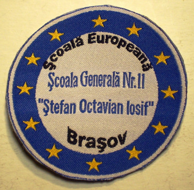 5.533 ROMANIA ECUSON SCOALA GENERALA EUROPEANA 11 STEFAN OCTAVIAN IOSIF BRASOV foto